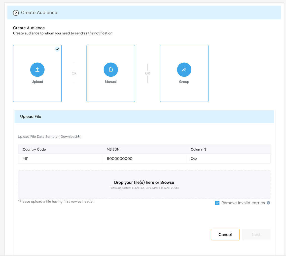 Upload Audience File
