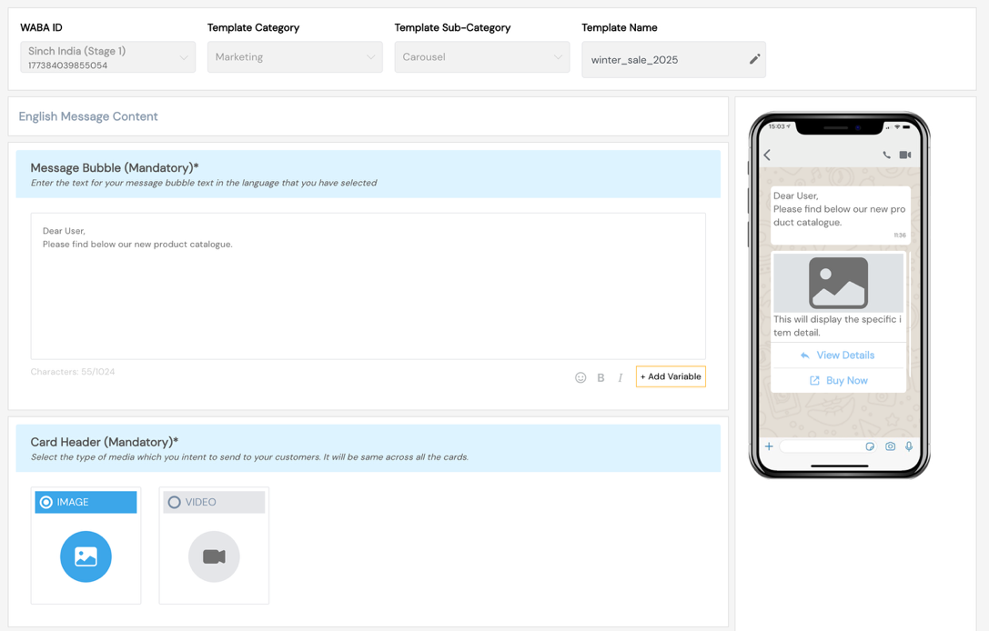 Carousel Template Builder