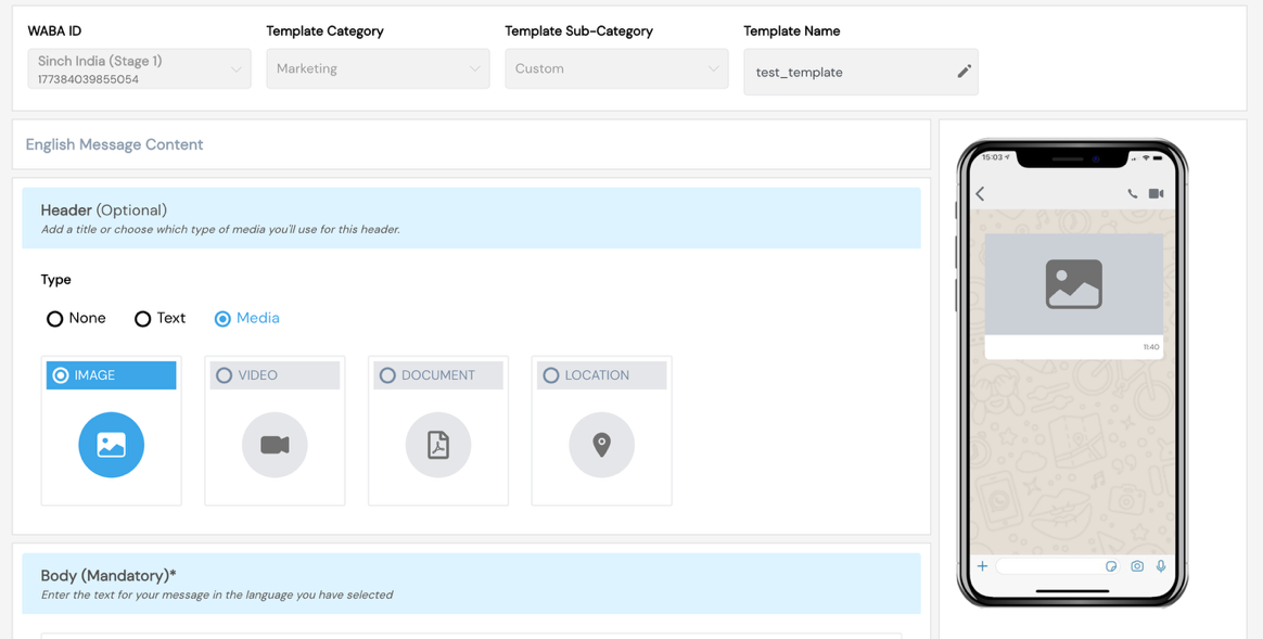 Custom Template Setup